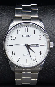 Citizen Eco-Drive Day-Date E101-S127262 White Dial All S/S 42mm Mens Watch - Imagen 1 de 10