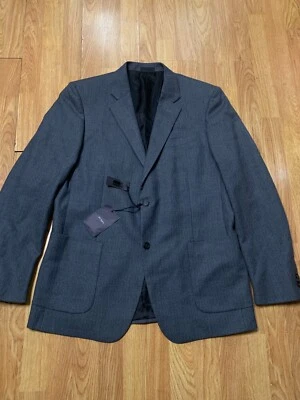 Prada Milano Blazer Mens 56R Gray Coat Jacket Wool Luxury Flanella Dressy New - Image 1 of 4