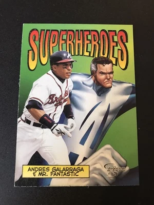 ANDRES GALARRAGA & MR FANTASTIC 1998 Skybox Dugout Axcess Superheroes #2SH - Image 1 of 2