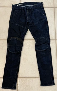 Jeans grezzi G-Star 31x32 uomo 5620 3D zip ginocchio skinny elasticizzato blu indaco jeans - Foto 1 di 13