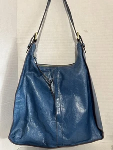 Bolso Boho Hobo Marley Camafeo Cuero Azul Azul Azul Correa para el Hombro Ajustable Usado en Excelente Condición - Imagen 1 de 7