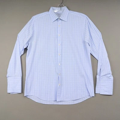 Camisa de Vestir Charles Tyrwhitt 17.5 36 Azul Blanco Cuadros Calce Ajustado Puño Francés Foto 1 de 4