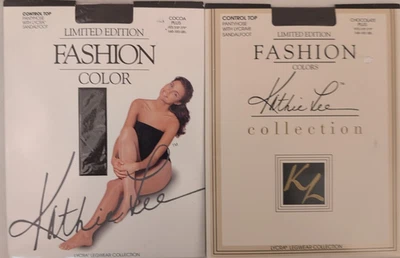 Kathie Lee WomenControl Top Plus Size Pantyhose Lot Of 2 Cocoa & Chocolate NEW! - Image 1 of 4