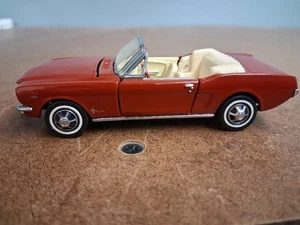 Franklin Mint 1964 Ford Mustang Convertible, Red w/White Interior 1:43 - Picture 1 of 9