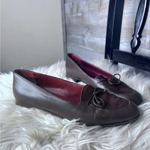 Mocassini Salvatore Ferragamo donna 7,5 vintage marrone scuro 7,5 stile accademia - Foto 1 di 7