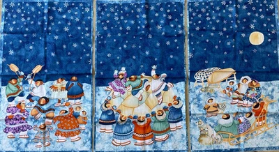 PAINEL CORTADO ARTÍSTICO NEVE INDÍGENA FEMININO POR NORTHCOTT, 3 PAINÉIS, CADA 14"W x 24"H - Imagem 1 de 2