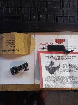 Redfield "DEFOM" Peep Sight w/ Lee Enfield No.4 and No.5 Jungle Adapter Plate - Image 1 of 4