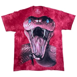 The Mountain Cobra Snake AOP Tee Shirts Size Large Red Tie Dye Animal Big Print - Picture 1 of 7