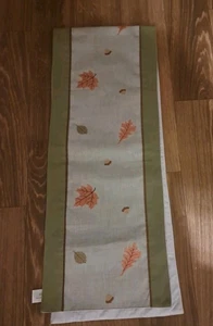 NWOT Inspired Treasures Embroidered Fall Thanksgiving Table Runner 68 X 13 1/4   - Picture 1 of 11