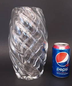 BACCARAT signierte französische Kristallkunst Glas KYRILLE Optik Wirbel Spirale 10" Vase - Bild 1 von 11