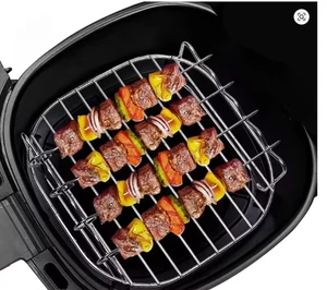 Outdoor Grill Set mit Spießen Eckig Luft Friteuse Grill Dampfgarer Edelstahl Ba - Bild 1 von 1