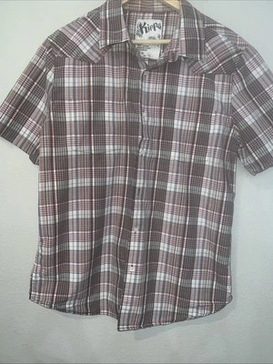 Camisa Kirra ROJA/BLANCA/AZUL Abotonada Manga Corta 100% Algodón GRANDE Foto 1 de 4