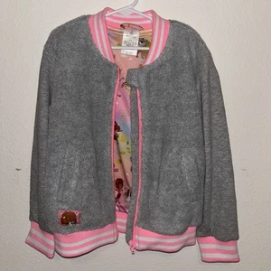 Disney Mädchen Fleecejacke mit Reißverschluss Größe 5/6 grau rosa Zootopia Animal Chill Dude - Bild 1 von 16