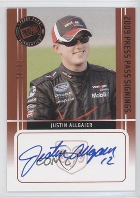 2009 Press Pass Press Pass Signings Bronze /65 Justin Allgaier Rookie Auto RC - Image 1 of 2
