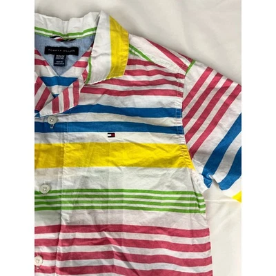 Tommy Hilfiger Kids Striped Button Down Shirt Colorful Size M (12/14) - Image 1 of 4
