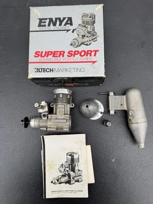 Vintage ENYA SS40 6301 RC Glow Nitro Airplane Engine & Muffler W/box - Image 1 of 4