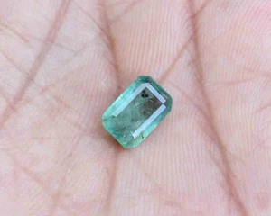 Unheated 1.60 Ct 6.9*10 mm Natural Green ZAMBIAN Emerald Octagon Cut Loose Gems - Picture 1 of 10
