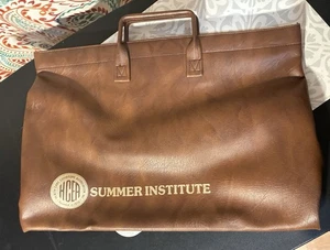 Vintage HCEA Health Care Exhibitors Association  Brown Faux Leather Briefcase   - Picture 1 of 7