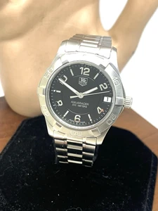 Tag Heuer Damenuhr WAF1310 Aquaracer Swiss Quarz schwarzes Ziffernblatt Stahl 32mm - Bild 1 von 14