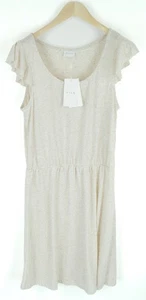 Vestido para mujer VILA Vibaria XL beige mezcla de lino manga corta volantes cuello redondo * - Imagen 1 de 8