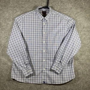 UNTUCKit Shirt Mens XXL Long Sleeve Button Front Blue Plaid - Picture 1 of 9