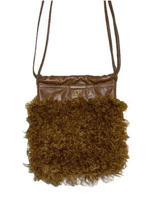 Bolso Bandolera ERIC JAVITS Marrón Imitación Piel Cuero Lil Baa Cordón Foto 1 de 4