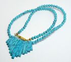 VINTAGE NATURAL BLUE TURQUOISE COLLAR NECKLACE