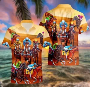 Kentucky Derby Pferderennen Hawaiihemd, Pferderennhemd, Pferderennhemd - Bild 1 von 2