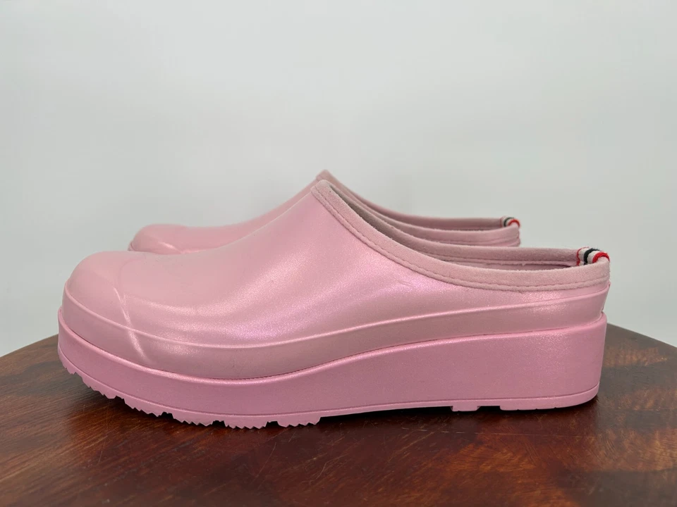 Hunter Rosa Goma "Jugar" Zueco Sin Cordones Jardín Zapatos de Lluvia EE. UU. 10 ~ UK 8 Foto 1 de 4