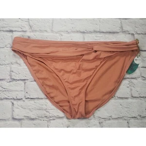 Mynah Damen Koralle Medium Abdeckung Twisted Front Bikini Badeanzug Unterteil Größe XXL - Bild 1 von 5