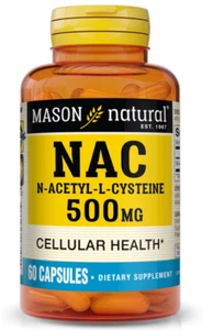 Mason Natural NAC N-Acetyl L-Cysteine 500 mg, 60 Capsules 311845171054VL - Picture 1 of 3