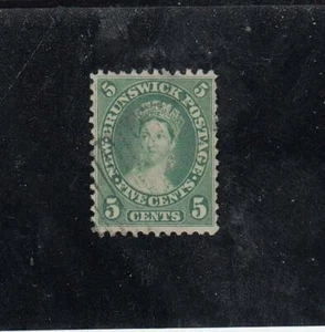 NUEVO BRUNSWICK (MK5324) # 8 EN MUY BUEN ESTADO USADO 5 cts 1860 REINA VICTORIA/YEL-GRN CV $30 - Imagen 1 de 1