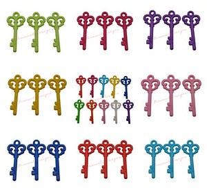 10 Pcs - 61mm Opaque Acrylic Valentines Love Key Princess Pendant Plastic Key