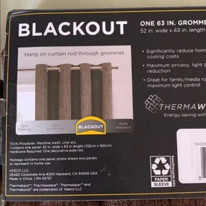Brown Blackout Curtain Panel - Picture 1 of 10