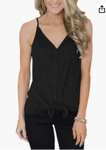 IVVIC Button Down Tank Tops for Women Casual Summer Tops Sleeveless Basic Shirts - Picture 1 of 7
