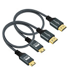 Mini HDMI to HDMI Cable 3.3FT 2 Pack, Nylon Braided HDMI to Mini HDMI Support...