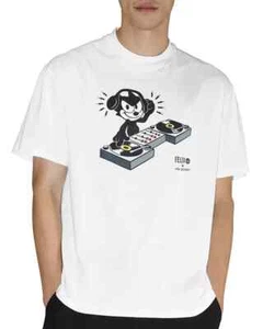 Neil Barrett L117344 Mens White Dj Felix Graphic Tee Size L - Picture 1 of 4