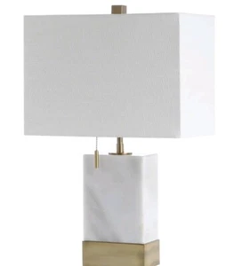 JONATHAN Y Lighting JYL5054 Trevor 23" Tall LED Table Lamp - White / Brass Gold - Picture 1 of 4