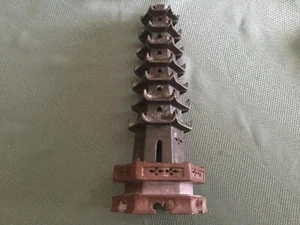 VINTAGE BRONZE ASIAN PAGODA - Picture 1 of 5