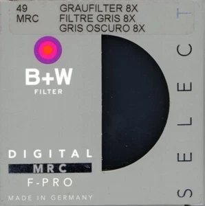 B+W 49mm 103M Solid Neutral Density 0.9 F-Pro MRC Filter (3 Stop) 1066139 - Picture 1 of 3