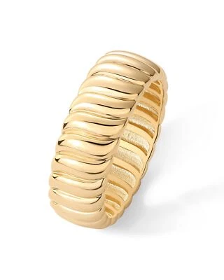 PAVOI 14K Gold Plated Chunky Statement Ring | Chunky Stackable Wide Band for ... - Image 1 of 4