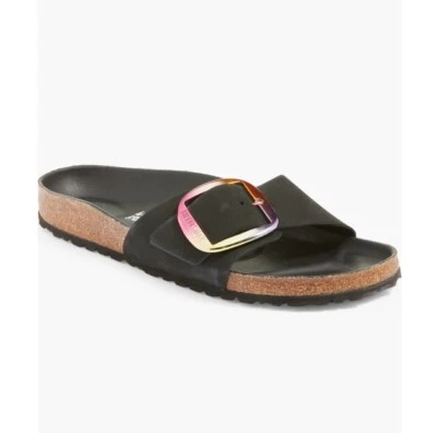 Sandalias Birkenstock Madrid Iridiscentes Hebilla Grande Deslizables Negras UE 41 EE. UU. 10-10,5 Foto 1 de 4