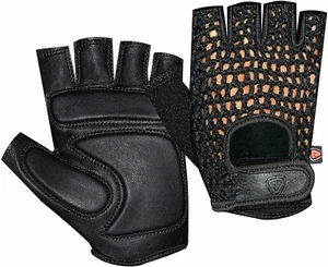 WEIGHT LIFTING MESH REAL LEATHER GYM TRAINING FITNESS DRIVING WHEELCHAIR GLOVES - Picture 1 of 3