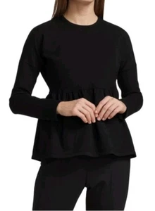 Maglione Pullover Max Mara Donna Nero Laude Peplum Flounce M - Foto 1 di 11