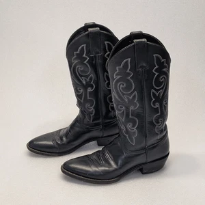 Justin schwarz Leder Cowboystiefel Herren Größe 8,5 B Western Rodeo Mexiko 1409 - Bild 1 von 16
