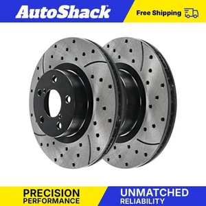 Front Drilled Slotted Brake Rotors for Subaru Forester Impreza Legacy 2.5L - Picture 1 of 7
