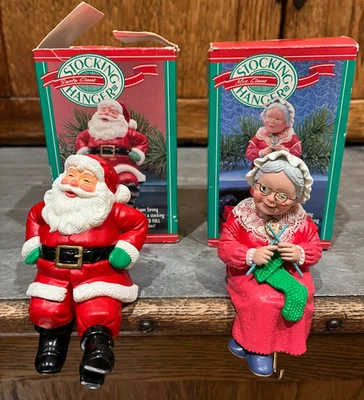 Hallmark Santa & Mrs. Claus Medias Perchas De Colección 1988 En Cajas Originales Foto 1 de 4