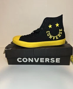Converse CTAS HI Black/Amarillo/Black 168117F NEW Smiley Face - Picture 1 of 5