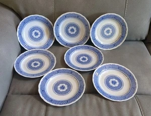 Set Of 7 Nikko Kingstone Heavenly Blue Foremost Salad Plates 7.25" Lot Ceramics - Picture 1 of 7