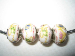 Schöne europäische Großlochperlen 4 Stück bunt zur Schmuckherstellung Geschenk - Bild 1 von 1